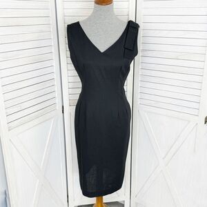 Jessica Howard Linen Blend Sleeveless Sheath Dress Black 10